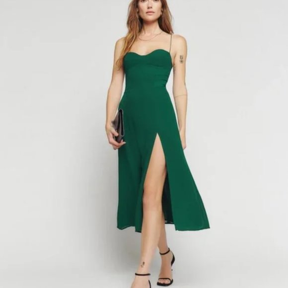 Reformation Juliette Dress - Emerald - Size 2 - New/Never Worn